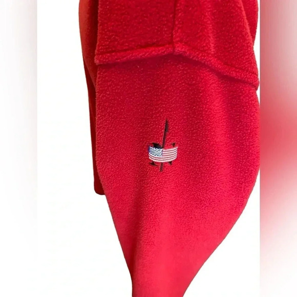 Vintage True North Men's Bright Red 1/4 Zip Fleece Jacket Medium Canada EUC - Picture 9 of 14